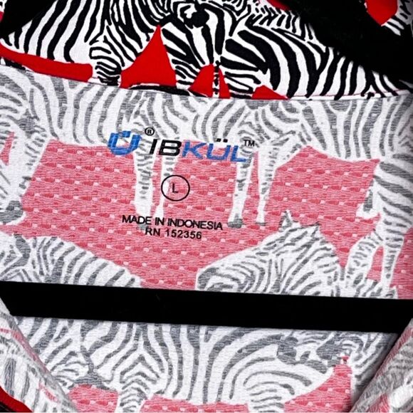 IBKUL Women's Quarter Zip Novelty Zebra Print Long Sleeve Large Pickleball Golf - Picture 3 of 9